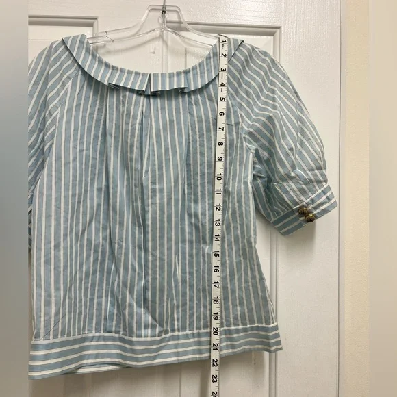 NWT LEIFSDOTTIR Anthropologie Nautical Pinstripe Top Size 6 - Picture 3 of 13